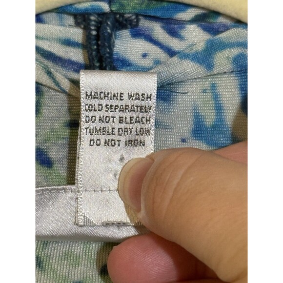 Chico's Travelers Blue Green Open Front Flowy Cardigan Stretch Women's Size 2 - Picture 9 of 9